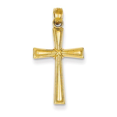 X Cross Pendant 14k Gold Diamond-cut C4235, MPN: C4235, 637218091041