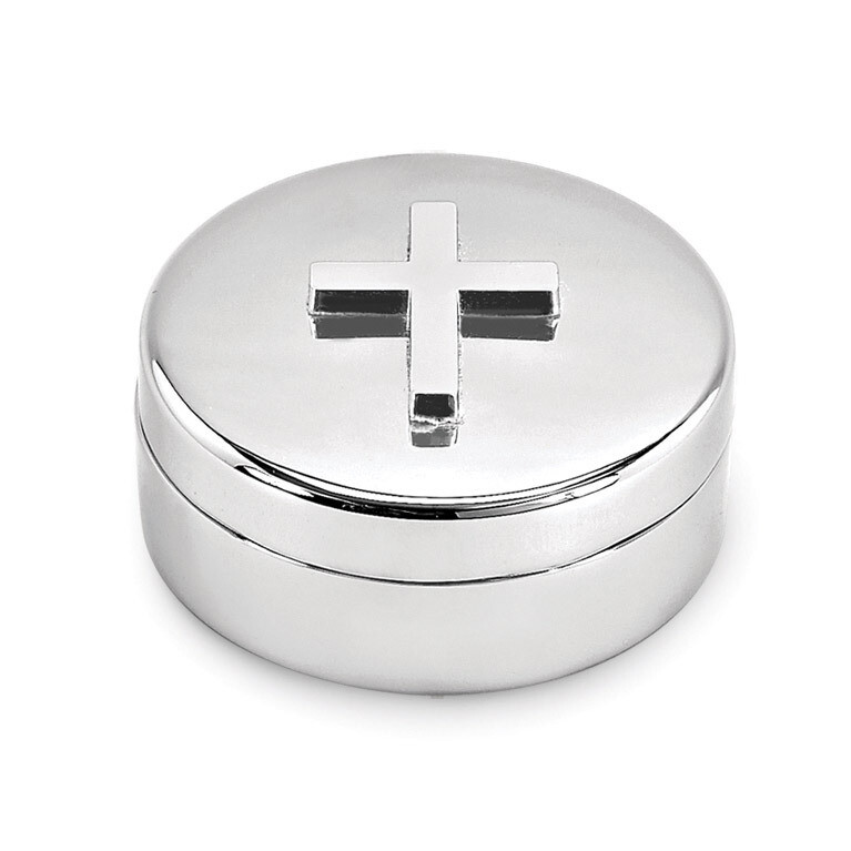 Nickel-plated Round Box with Cross GM9051, MPN: GM9051, 47105120127