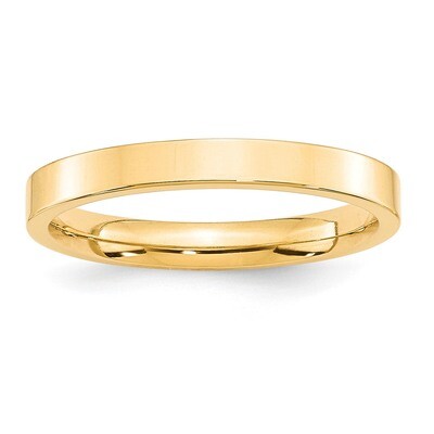 3mm Standard Flat Comfort Fit Band 14k Yellow Gold FLC030 Engravable, MPN: FLC030, 886774478524