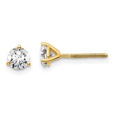 3/4Ctw Vs/Si, D E F, 3 Prong Screw Back Earrings 14k Gold Lab Grown Diamond EM1017S-075-LD, MPN: EM…
