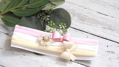 Baby pearl headband Set Baby Nylon Headband Small Bows Baby Bows Newborn headbands Nylon HeadbandsB…