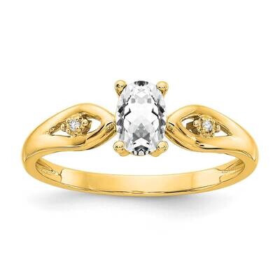 White Topaz Diamond Ring 14k Gold XBS591, MPN: XBS591, 196904022191