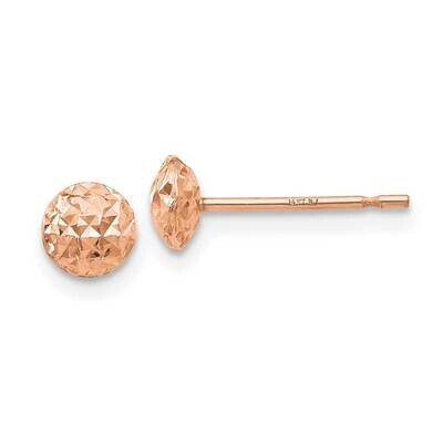 5 mm Puff Circle Stud Earrings 14k Rose Gold TL911R, MPN: TL911R, 191101801419