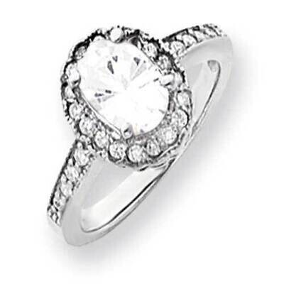 8x6mm Oval Cubic ZirconiDiamond Ring 14k White Gold Y4420CZ_AA, MPN: Y4420CZ_AA, 883957358765