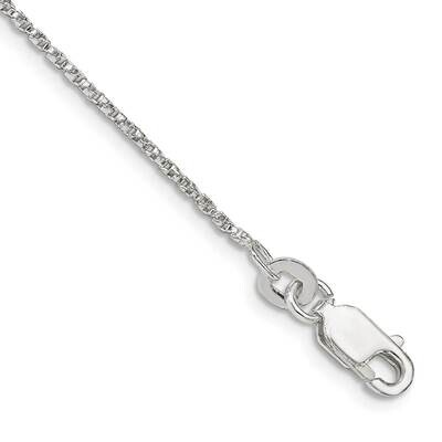 1.25mm Twisted Box Chain Anklet 9 Inch Sterling Silver QPE26-9, MPN: QPE26-9, 196904160824
