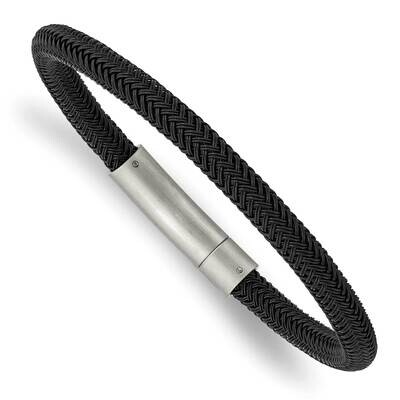 Black Wire 8.25 Inch Bracelet Stainless Steel Brushed and Polished SRB2815-8.25, MPN: SRB2815-8.25,…