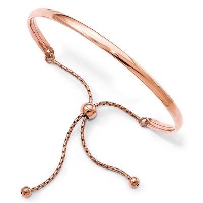 Leslie&#39;s Polished Adjust Bangle Sterling Silver Rose Gold-plated HB-QLF596, MPN: QLF596, 8867746134…