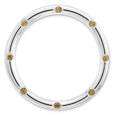 Polished Citrine Chain Slide Sterling Silver Large QSK1796, MPN: QSK1796, 886774642420