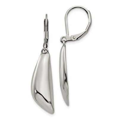 Dangle Leverback Earrings Stainless Steel Polished SRE1255 by Chisel, MPN: SRE1255, 191101866517