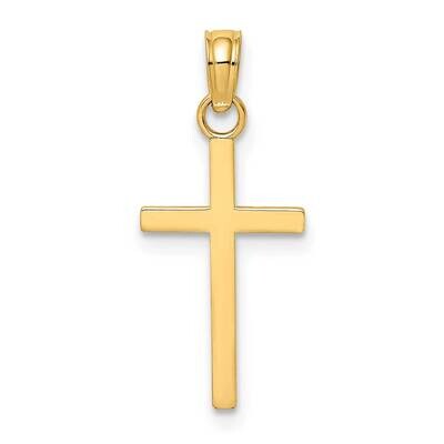 Polished Block Style Stick Cross Charm 14k Gold 2-D K8410, MPN: K8410, 637218167340