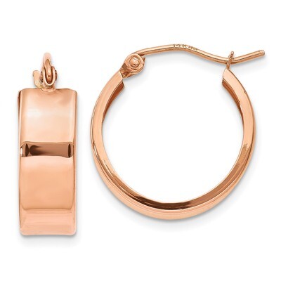 Polished Hoop Earrings 14k Rose Gold TF616, MPN: TF616, 886774732206