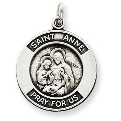 Saint Anne Medal Antiqued Sterling Silver QC5717, MPN: QC5717, 886774110974