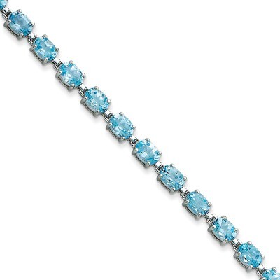 Blue Topaz Bracelet Sterling Silver QX5BT, MPN: QX5BT, 883957262437