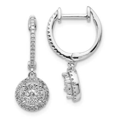 Hinged Hoop Earrings 14k White Gold Diamond EM5543-050-WA, MPN: EM5543-050-WA, 883957858272