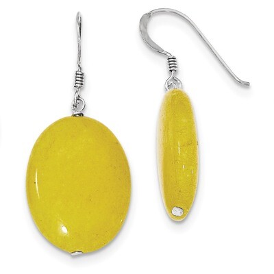 Yellow Jade Earrings Sterling Silver QE6390, MPN: QE6390, 883957529592