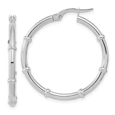 White Polished Fancy Hoop Earrings 14k Gold TF2011W, MPN: TF2011W, 883957987071