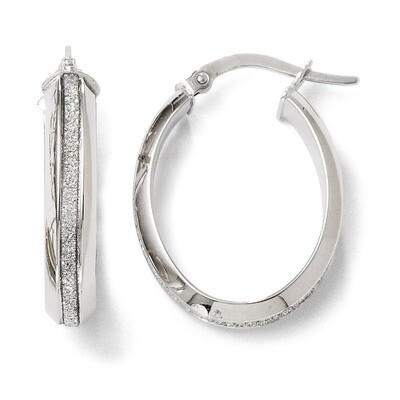 Leslie&#39;s Polished Glimmer Infused Oval Hoop Earrings - 14k White Gold HB-LE331, MPN: LE331, 8839570…