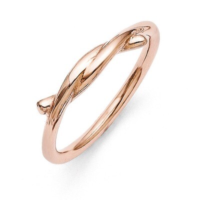 Polished Pink IP-plated Twisted Ring - Stainless Steel SR301 by Chisel, MPN: SR301, 886774261683