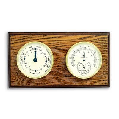 Oak Wood Tide Clock Thermometer Hygrometer GM21385, MPN: GM21385, 797140121206