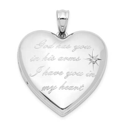 God Has.. Diamond Ash Holder Heart Locket Sterling Silver Rhodium Plated QLS1008, MPN: QLS1008, 886…