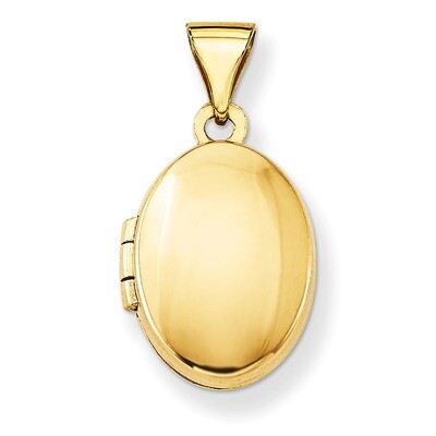 Plain Polished Oval Locket 14k Gold XL122, MPN: XL122, 886774127224