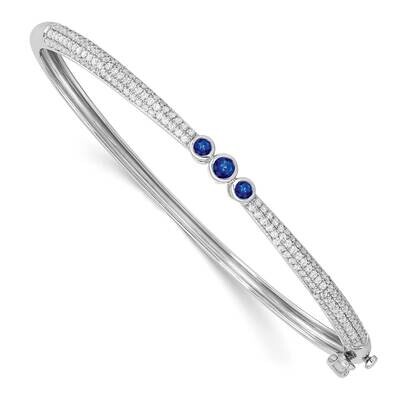 Sapphire and Diamond Bangle 14k White Gold BM8405-SA-085-WA, MPN: BM8405-SA-085-WA, 883957762036