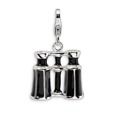 Binocular Charm Sterling Silver Enamel QCC438 by Amore La Vita, MPN: QCC438, 883957333953