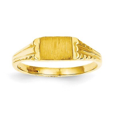 Childs Diamond-Cut Signet Ring 14k Gold R198, MPN: R198, 883957467405