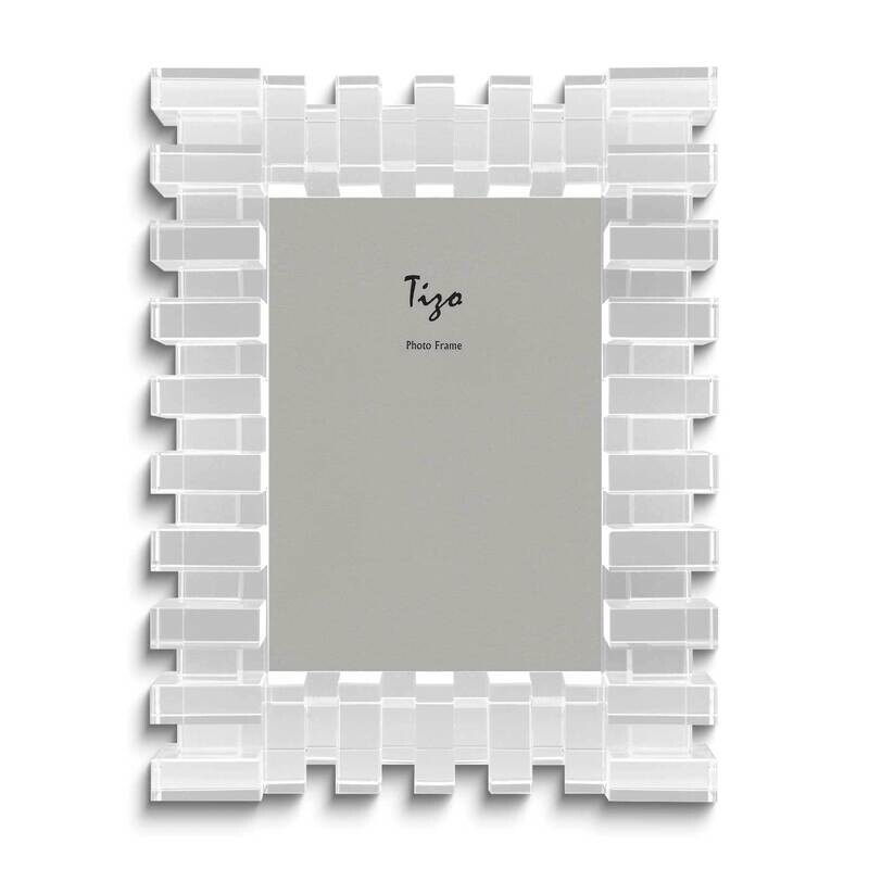 Brick Pattern Crystal Glass 4 x 6 Inch Photo Picture Frame GM26046