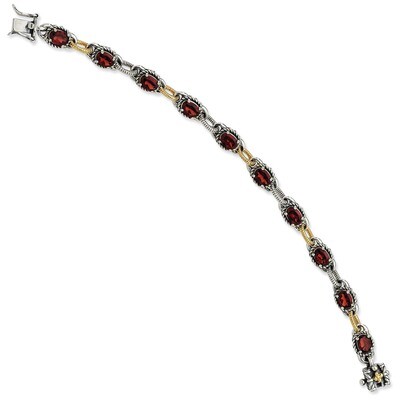 Ga 7.75 Inch Bracelet Sterling Silver &amp; 14k Gold QTC373