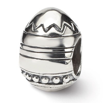 Easter Egg Bead - Sterling Silver QRS1291, MPN: QRS1291, 883957302515