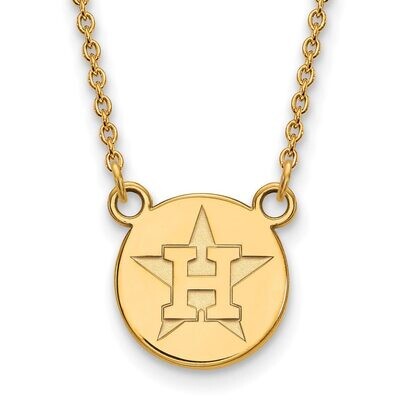 Houston Astros Small Disc Necklace Gold-plated Silver GP022AST-18, MPN: GP022AST-18, 886774926582