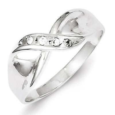 Twist Ring Sterling Silver Diamond QR4272, MPN: QR4272, 883957038995