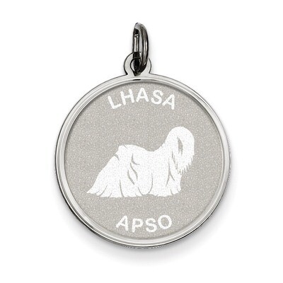 Lhasa Apso Disc Charm Sterling Silver QC2693, MPN: QC2693, 883957137247