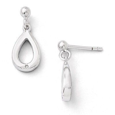 .01ct. Diamond Earrings Sterling Silver QW249, MPN: QW249, 883957315447