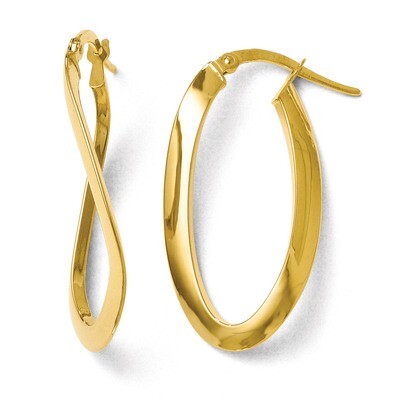 Leslie&#39;s Polished Oval Hoop Earrings - 14k Gold HB-76V, MPN: 76V, 883957021416