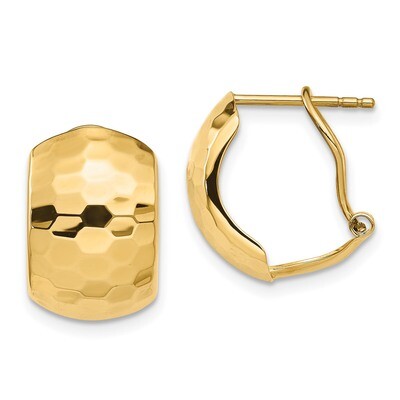 Leslie&#39;s Hammered Omega Back Earrings 14k Polished Gold HB-LE1775, MPN: LE1775, 191101736483