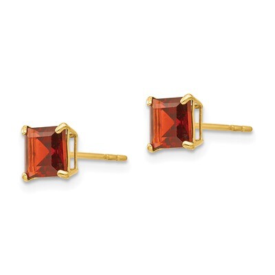 Garnet 5mm Square Post Earrings - 14k Gold SE2287 by Madi K, MPN: SE2287, 883957531236