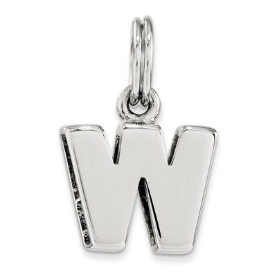 Letter W Charm Sterling Silver QC8460W, MPN: QC8460W, 191101360794
