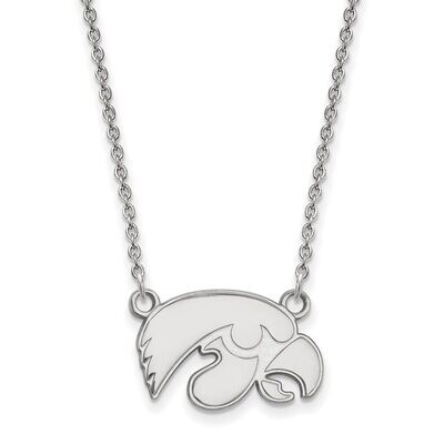 University of Iowa Small Pendant with Chain Necklace 14k White Gold 4W015UIA-18, MPN: 4W015UIA-18, …