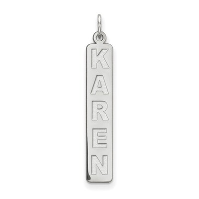 Vertical Nameplate 10k White Gold 10XNA98W, MPN: 10XNA98W, 883957587059