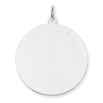 Plain .027 Gauge Round Engravable Disc Charm 14k White Gold XWM140/27, MPN: XWM140/27, 883957384030