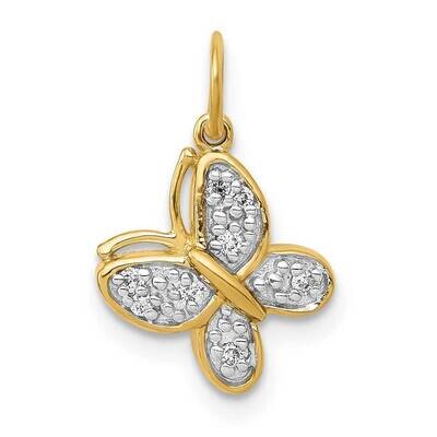 Butterfly Charm 14k Gold Diamond PM5211-004-YA, MPN: PM5211-004-YA, 843642041341