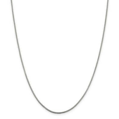 1.5mm Round Box Chain 42 Inch Sterling Silver QHX028-42, MPN: QHX028-42,