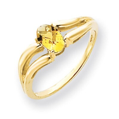 Citrine Checker Ring 14k Gold 6x4mm Oval Y4646CC, MPN: Y4646CC, 883957560731