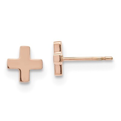 Rose IP-plated X Post Earrings Stainless Steel Polished SRE1207 by Chisel, MPN: SRE1207, 1911010735…