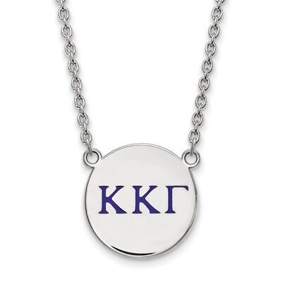 Kappa Kappa Gamma Small Enameled Pendant with 18 Inch Chain Sterling Silver SS028KKG-18, MPN: SS028…