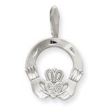 Solid D/C Claddagh Pendant 14k White Gold M2704, MPN: M2704, 191101180811