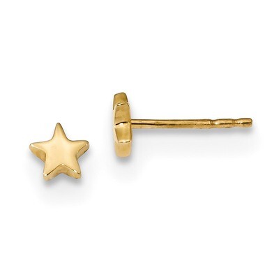 Star Post Earrings 14k Gold Polished TE651, MPN: TE651, 191101147494