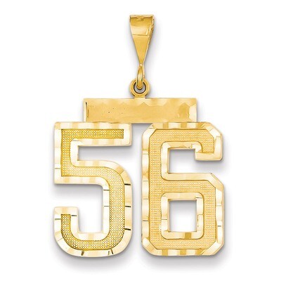 Number 56 Charm 14k Gold Large Diamond-cut LN56, MPN: LN56, 883957122472